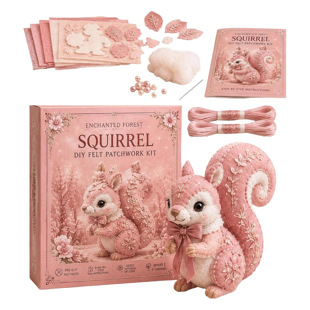 🧵Pink Woodland Friends DIY Felt Patchwork Kit🧵