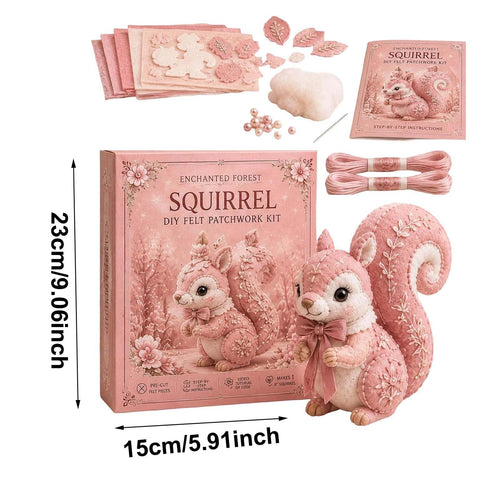 🧵Pink Woodland Friends DIY Felt Patchwork Kit🧵