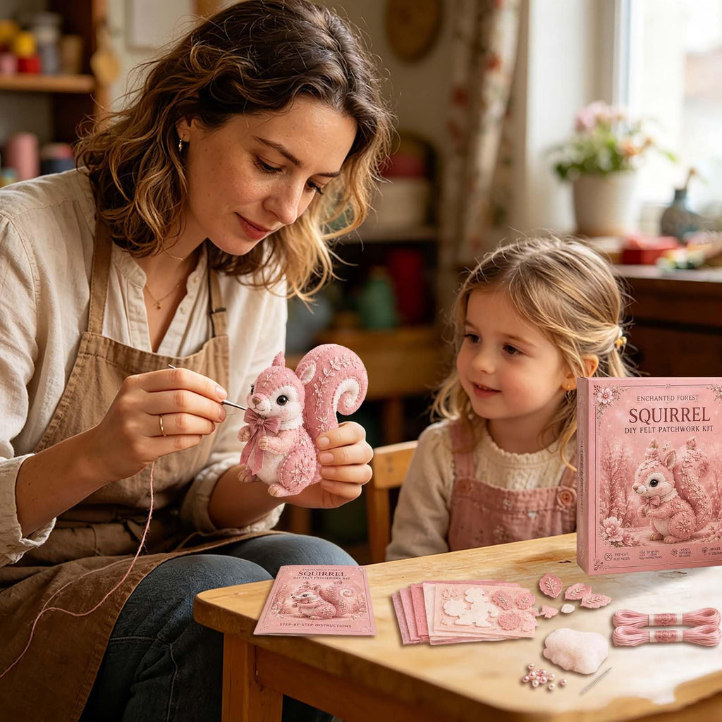 🧵Pink Woodland Friends DIY Felt Patchwork Kit🧵