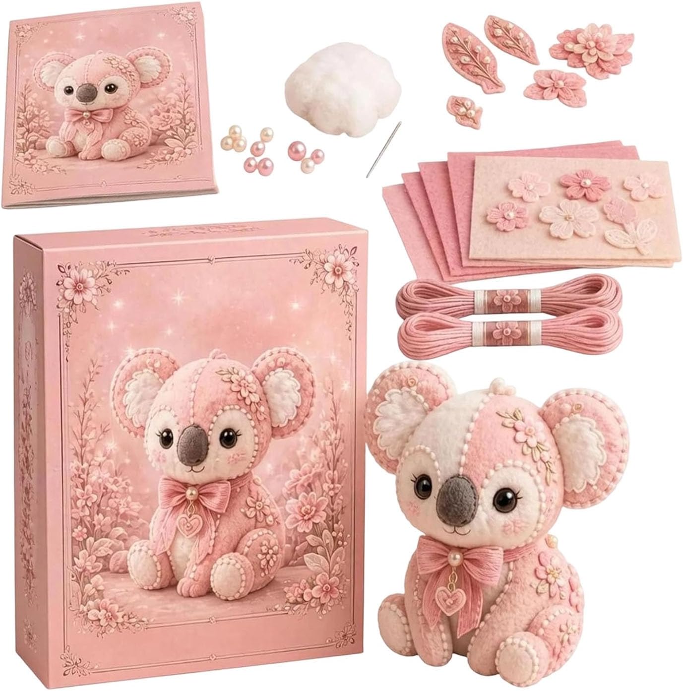 🧵Pink Woodland Friends DIY Felt Patchwork Kit🧵